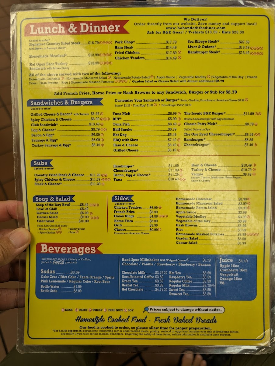 Bob & Edith's Diner Menu - Image 5